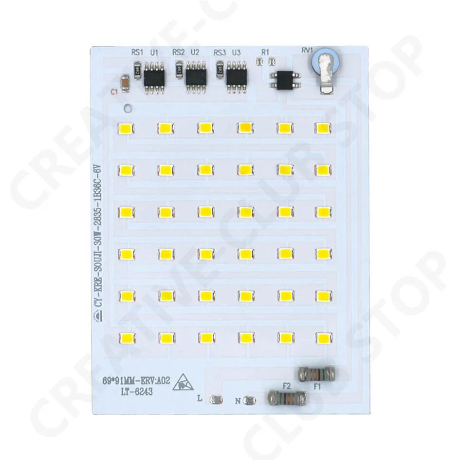 Smart IC LED Chip 10W 20W 30W 50W 100W 3500K Lamp Beads High Power LED Light Board 220V 2835 SMD LED Lamp For Indoor Outdoor DIY