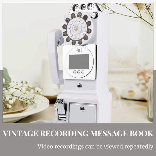 wedding party video guest book phone  Retro style retro phone booth  message recording 32G MP4 video audio message book phone