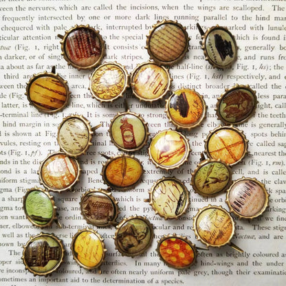 [MET004] 22-26pics Mixed Printing Metal Retro Brads for Scrapbooking Embellishment Decorative Beads Clothes Handmade Crafts
