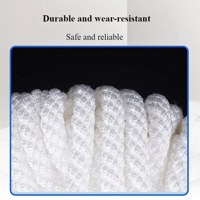 10m White Safety Rope Climbing Rope Multifunctional Reusable Safety Rope Waterproof Wear-resistant Escape Ropes Outdoor Camping