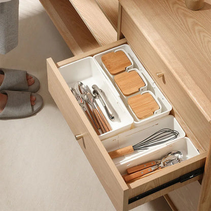 Expandable Drawer Organizer with Adjustable Dividers for Kitchen Utensils, Makeup, Stationery, and Medicine