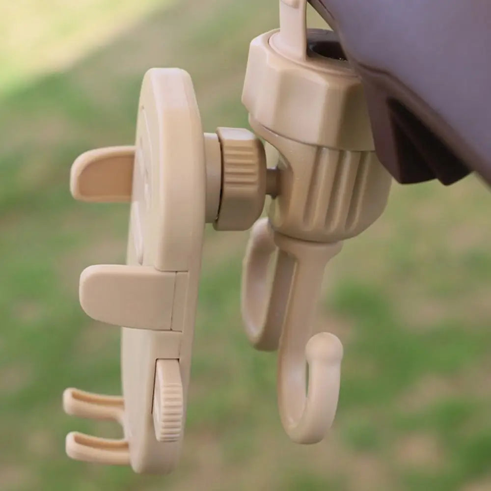 2 in 1 Baby Stroller Hooks Rotatable Creative Stroller Phone Holder Stable Detachable Bicycle Hanging Double Hook Universal