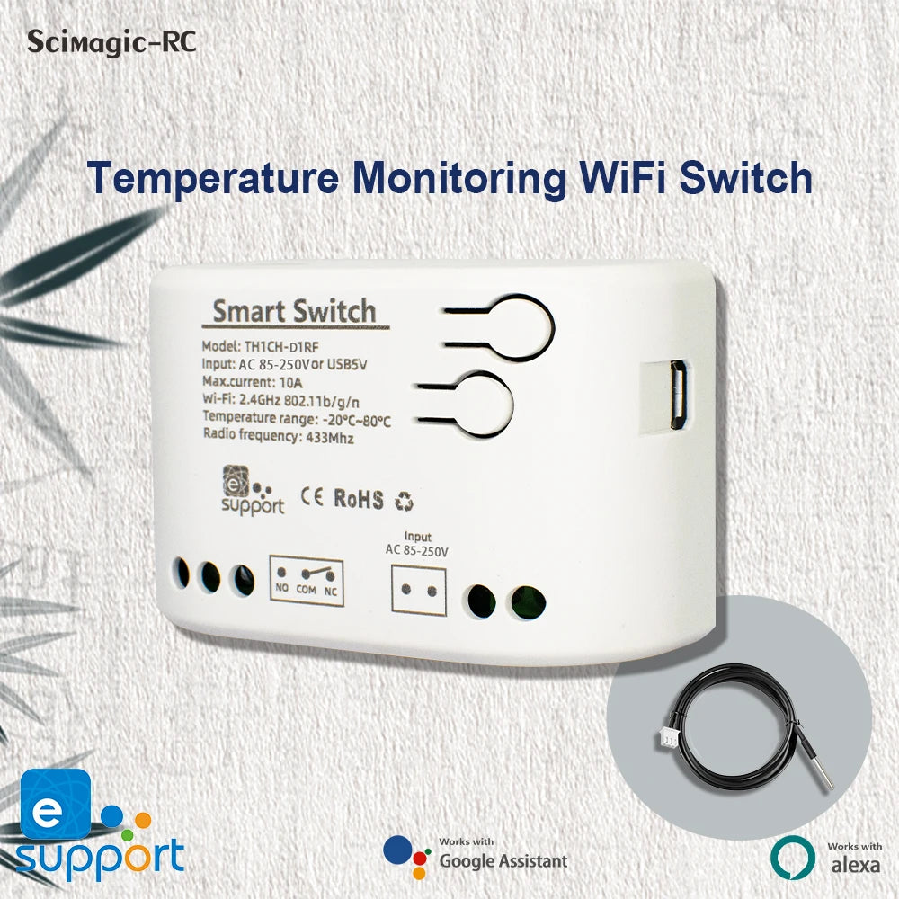 WiFi Smart Temperature Switch Ewelink Controller 2000W Intelligent Thermostat With Energy Consumption Monitor Work With Alexa