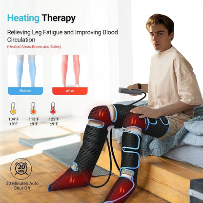 Leg Muscle Relaxer 6 modes Air Compression Recovery Boot Lymph Release Relieve Foot Fatigue Heating Leg Massager for Athletes