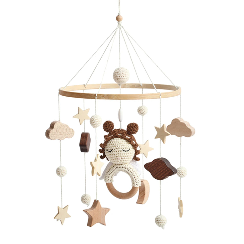 Baby Mobile Crib Bed Bell Musical Rattles Toys Soft Felt Cartoon Animal for Infants Nursery Mobiles Forest Animals Crib Toys