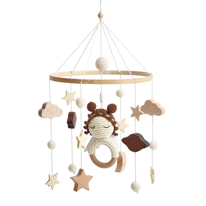 Baby Mobile Crib Bed Bell Musical Rattles Toys Soft Felt Cartoon Animal for Infants Nursery Mobiles Forest Animals Crib Toys