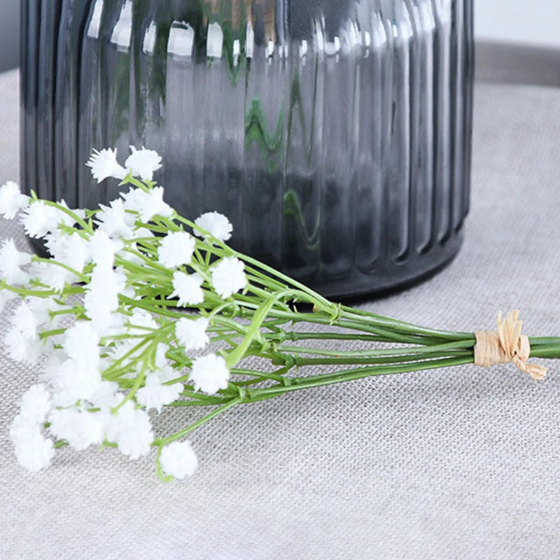 White Babys Breath Flowers Artificial White Fake Flowers Gypsophila DIY Floral Bouquets Arrangement Wedding Home Decor