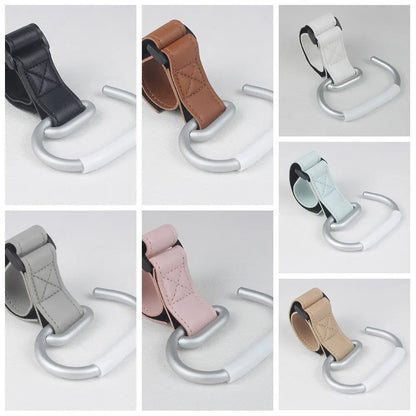 PU Baby Stroller Hooks Cart Organizer Stroller Accessories Hanging Hook Cartoon Solid Color Stroller Accessories Pram