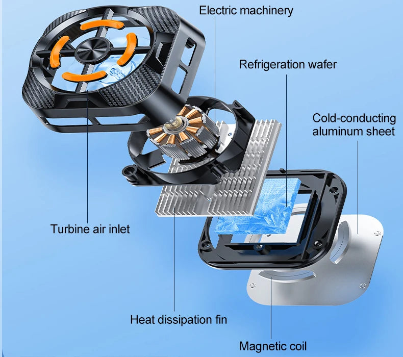 Semiconductor Mobile Phone Radiator Fan Cooler For Phone Cooling Fan Processor Cooler  Phone Fan Cooler Gamer Cell Phone