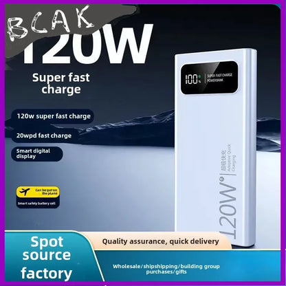Quality BCAK New 120W Power Bank 20000mAh Super Fast Charging Large Capacity Mobile Power Supply