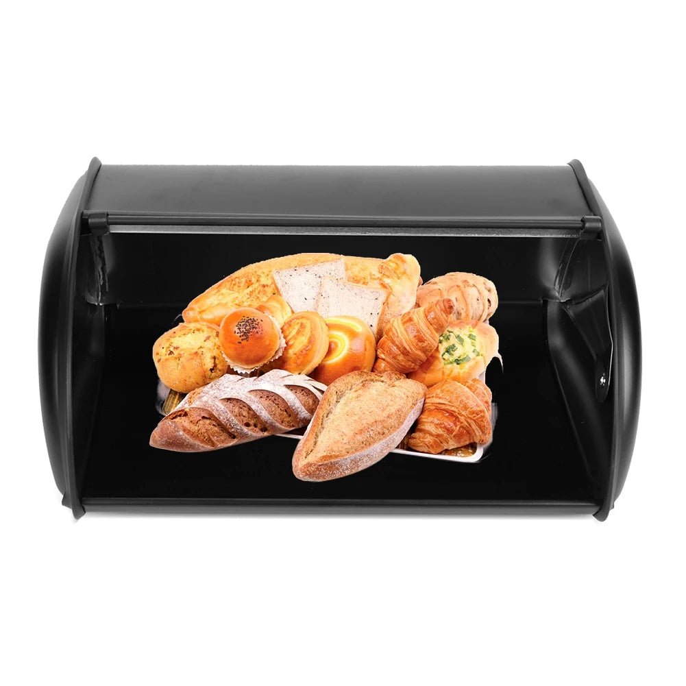Bread Bin Bread Holder Bread Storage Box Large Capacity Stainless Steel Bread Box Holder Bin Container Kitchen Storage Organizer