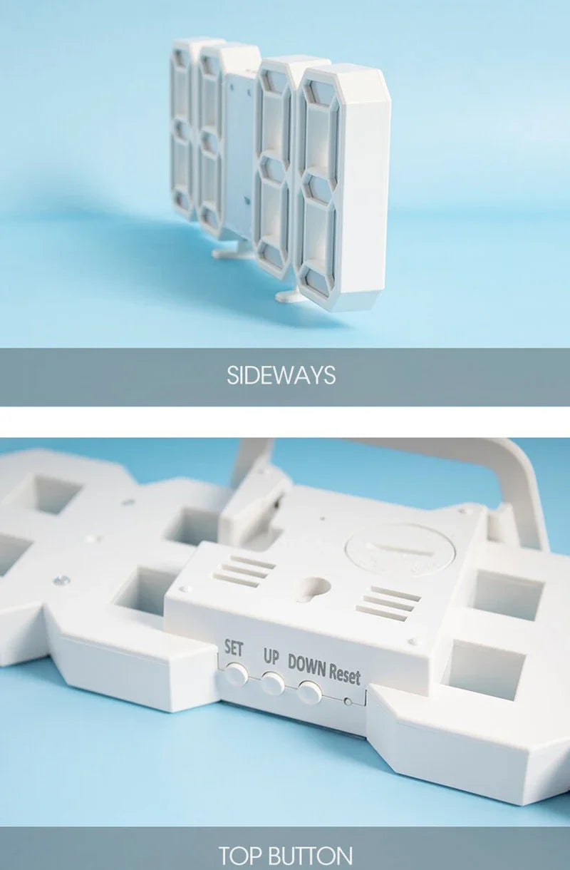 3D digital alarm clock desktop clock wall-mounted living room electronic clock home bedroom ornament clock table clock