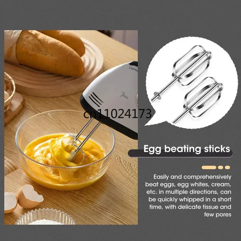 Handheld Electric Egg Beater, Household Automatic Mixer, Handheld Food Cake Bread Baking Dough Mixer, 7-speed Cream Blender