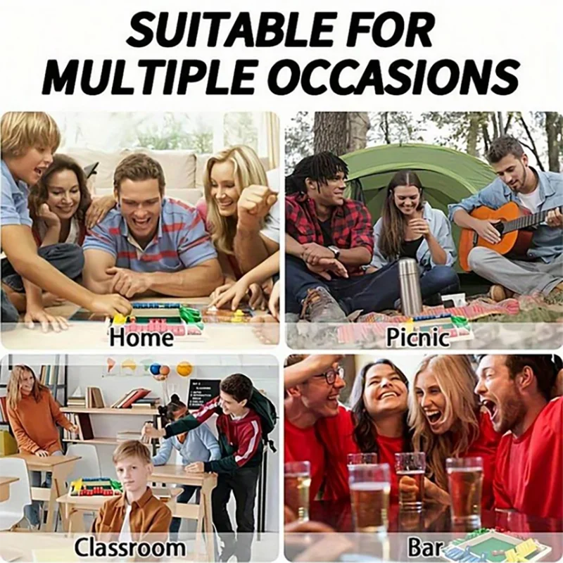 Classic 4 Sided Wooden Board Game With 2 Dice And Shut-The-Box Instructions, Classics Tabletop Version And Pub Board Game