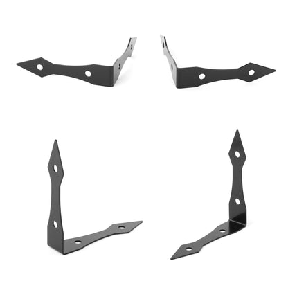 Black Metal Corner Protector Iron Decorative Corner Bracket Edge and Corner Guards for Wooden Table Desk Box Cabinet Furniture