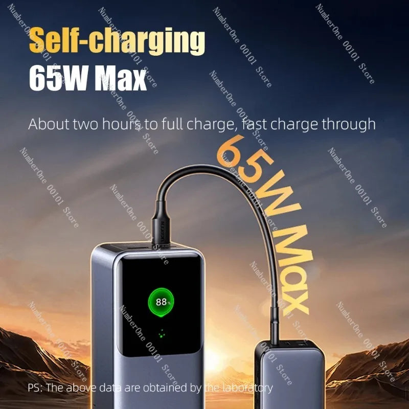 200W PD3.1 Power Bank 25000mAh with TFT Color Screen, 100W Fast Charging for Laptop and Phone, Portable Power Bank