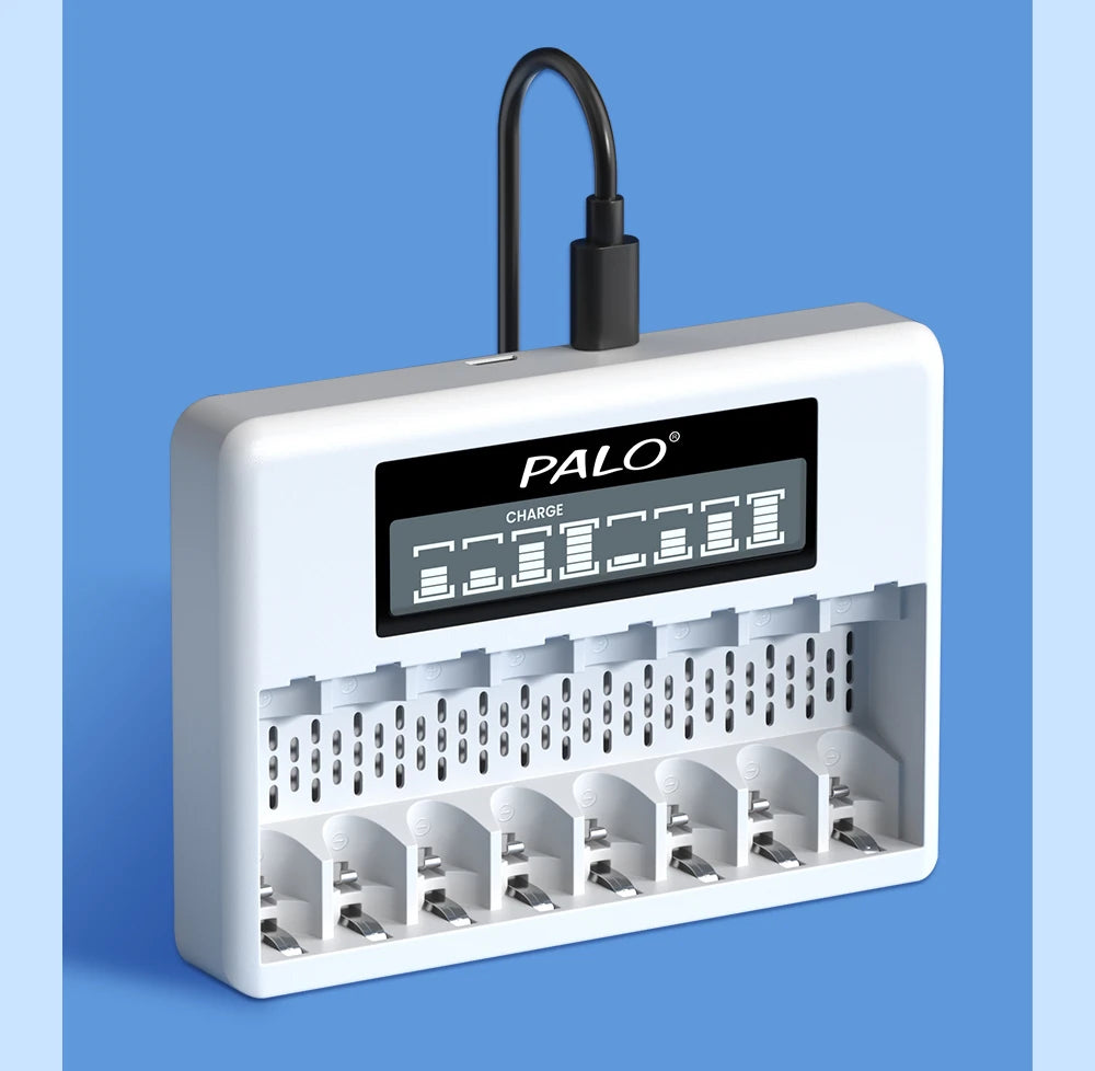 8 Slots 1.5V AA/AAA Rechargeable Battery Charger LCD Display Usb Fast Intelligent Charger for 1.5 Volts Li-lon AA AAA Battery