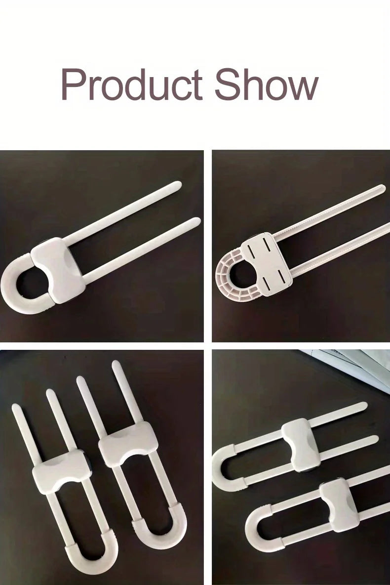 2/4PCS Sliding Cabinet Child Safety Locks Baby Proofing Cabinet Lock Cupboard Latches for Kids on Closet Door Knobs Handles