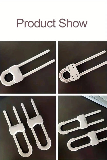 2/4PCS Sliding Cabinet Child Safety Locks Baby Proofing Cabinet Lock Cupboard Latches for Kids on Closet Door Knobs Handles