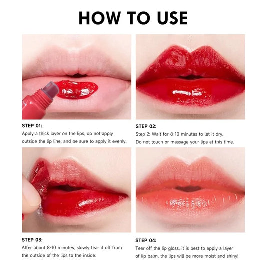 New Lip Stain Peel Off and Reveal - Long Lasting Waterproof Pink Lip Tint Transfer Proof Natural Lip Stain