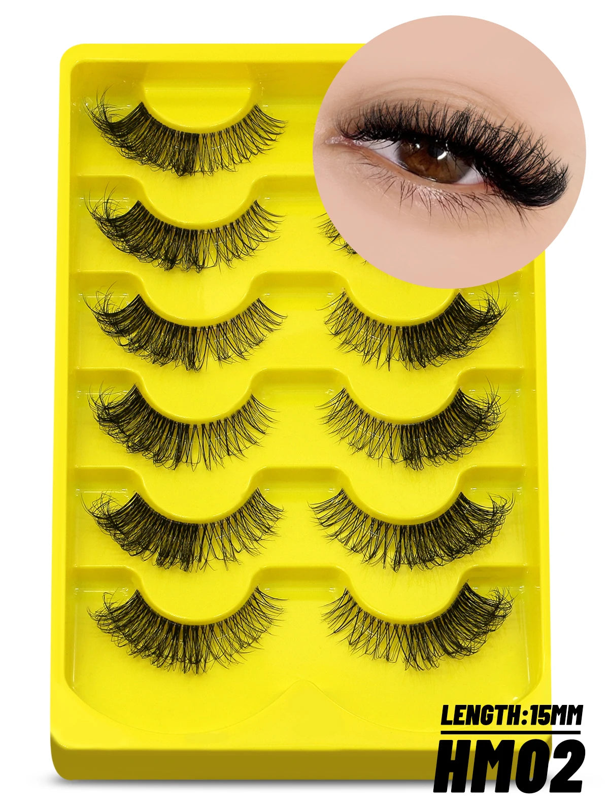 GROINNEYA Cat Eye Lashes Natural Look Mink Eyelashes Natural Look Faux Mink Wispy Soft Natural Clear Band Lashes Makeup