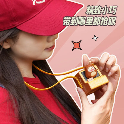 Mini Fan Cartoon halterneck fan USB charging lazy fan portable handheld outdoor mini bladeless small fan