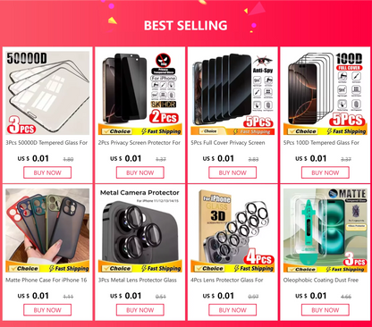 5Pcs Full Cover Privacy Screen Protector For iPhone 16 11 12 13 14 Pro Max Mini 8K Anti-spy Glass For iPhone 15 PRO XR X XS MAX