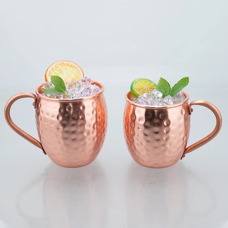 Pure Copper Moscow Mule Mug 350ml – Handcrafted Copper Cup for Cocktails, Mojitos, Whiskey, Beer – Classic Hammered Finish