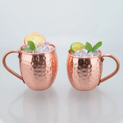 Pure Copper Moscow Mule Mug 350ml – Handcrafted Copper Cup for Cocktails, Mojitos, Whiskey, Beer – Classic Hammered Finish