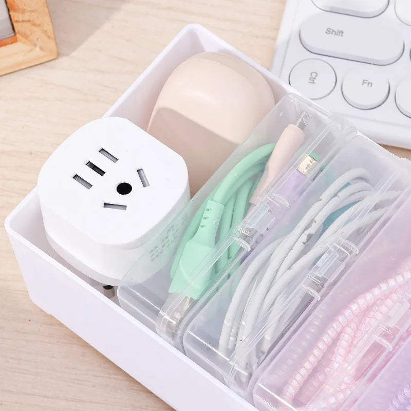 7Grid Data Cable Storage Box Cable Organizer Bag With Power Charging Cable Management And Desktop Cables Management Organization
