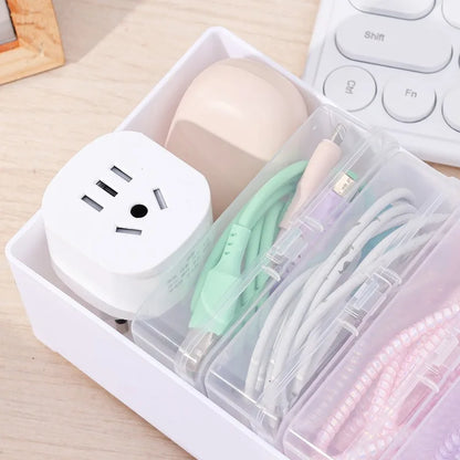 7Grid Data Cable Storage Box Cable Organizer Bag With Power Charging Cable Management And Desktop Cables Management Organization