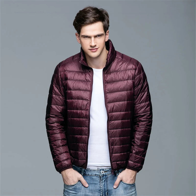Winter Men's Down Jacket Ultra Light Down Jacket Men Windbreaker Feather Jacket Man Lightweight Portable Warm Coat Down Jacket
