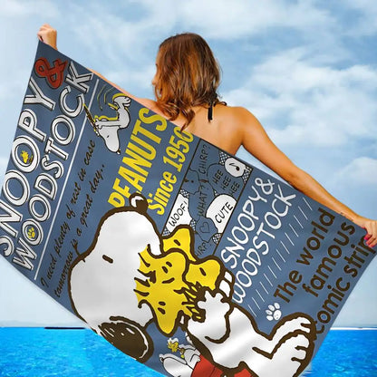 S-Snoopy Anime Cartoon Beach Towel Cute Kawaii Room Decor Bath Girls Children Hand Towels For Bathroom Shower