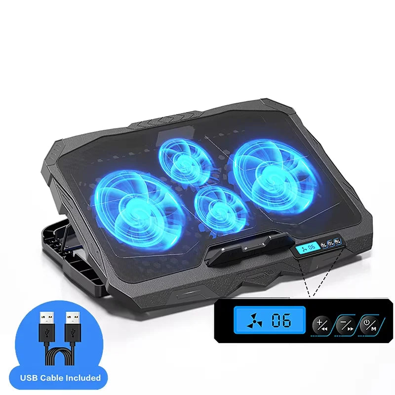 Laptop Cooling Pad,Laptop Cooler with 4 Quiet Fans for 12"-17" Computer,Gaming Laptop Fan, Height Adjustable Laptop Cooling