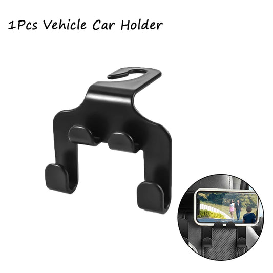 Car Seat Headrest Hook Hanger Black Storage Organizer Universal For Handbag Purse Coat Fit Universal Vehicle Car Holder
