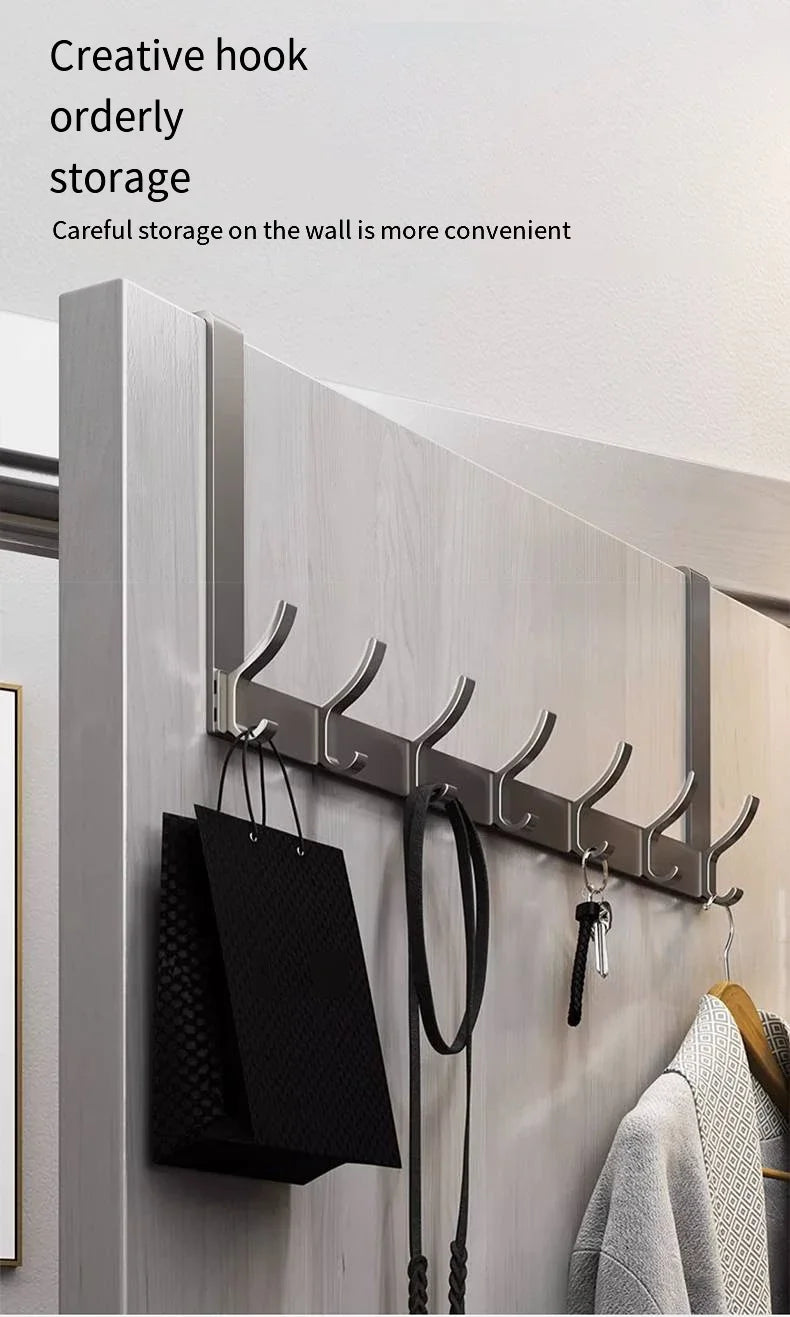 Hooks Over The Door Home Organizer Rack Clothes Coat Hat Towel Hanger Bathroom Accessories Holder Door Hang Quick Installation