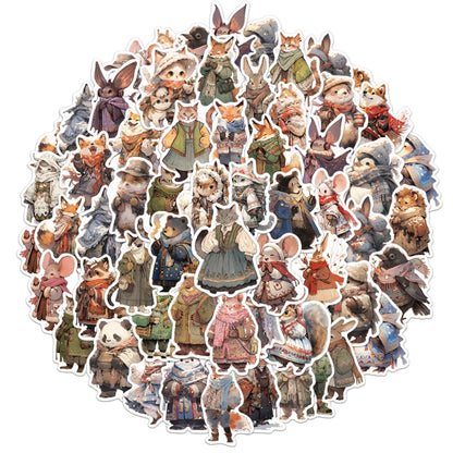 50PCS Creative Winter Animal Cute High Beauty Stickers Phone Cases Handbooks Water Cup Stickers