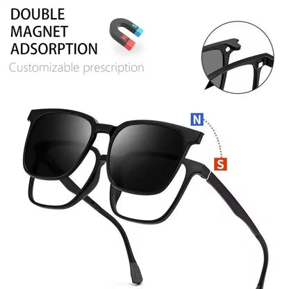 Magnetic Clip on Optical Myopia Glasses For Men Women Polarized Sunglasses Prescription Reading Glasses Blue Light Glass #TJ2190