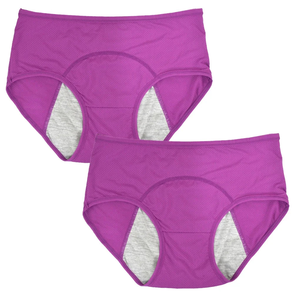 2pcs Woman Menstrual Panties Women's menstrual underwear leak proof and mid waist size M-8XL menstrual Female hygiene pants