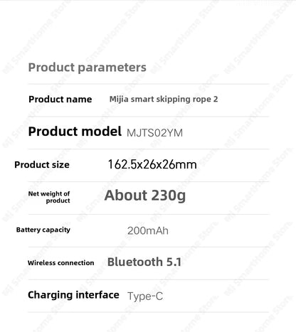 Xiaomi Mijia Smart Skipping Jump Rope 2 Digital Counter Adjustable Calorie Calculation Sport Fitness Exercise Lose Weight