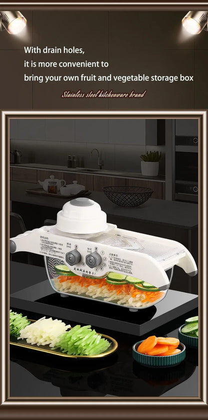 Multifunctional Lemon Grater Vegetable Slicer With Basket,Fruit Potato Chopper Carrot Cutter Slicer Kitchen Accessories