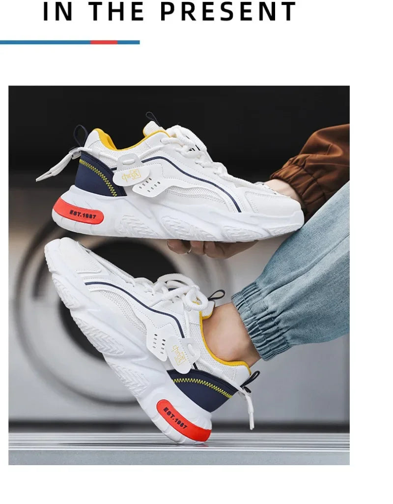 Men's Sneakers 2025 Spring Comfortable Non-slip Outdoor Running Shoes Elasticity Platform Basketball Athletic Tenis Masculino