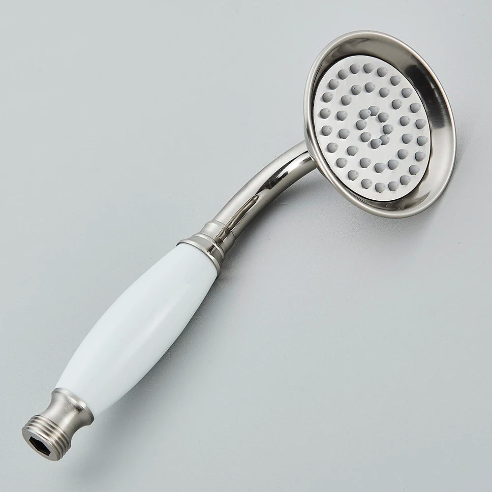 Brushed Nickle Hand Held Shower Head Handshower Head 100% Copper Head Faucet Accessory Single Function Shower Head Shower Hose