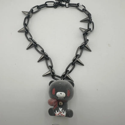 Accessories Series Cute Creative Handmade Melancholic Bear Necklace Fashion Accessories Y2k Style Accessories Children'S Gifts