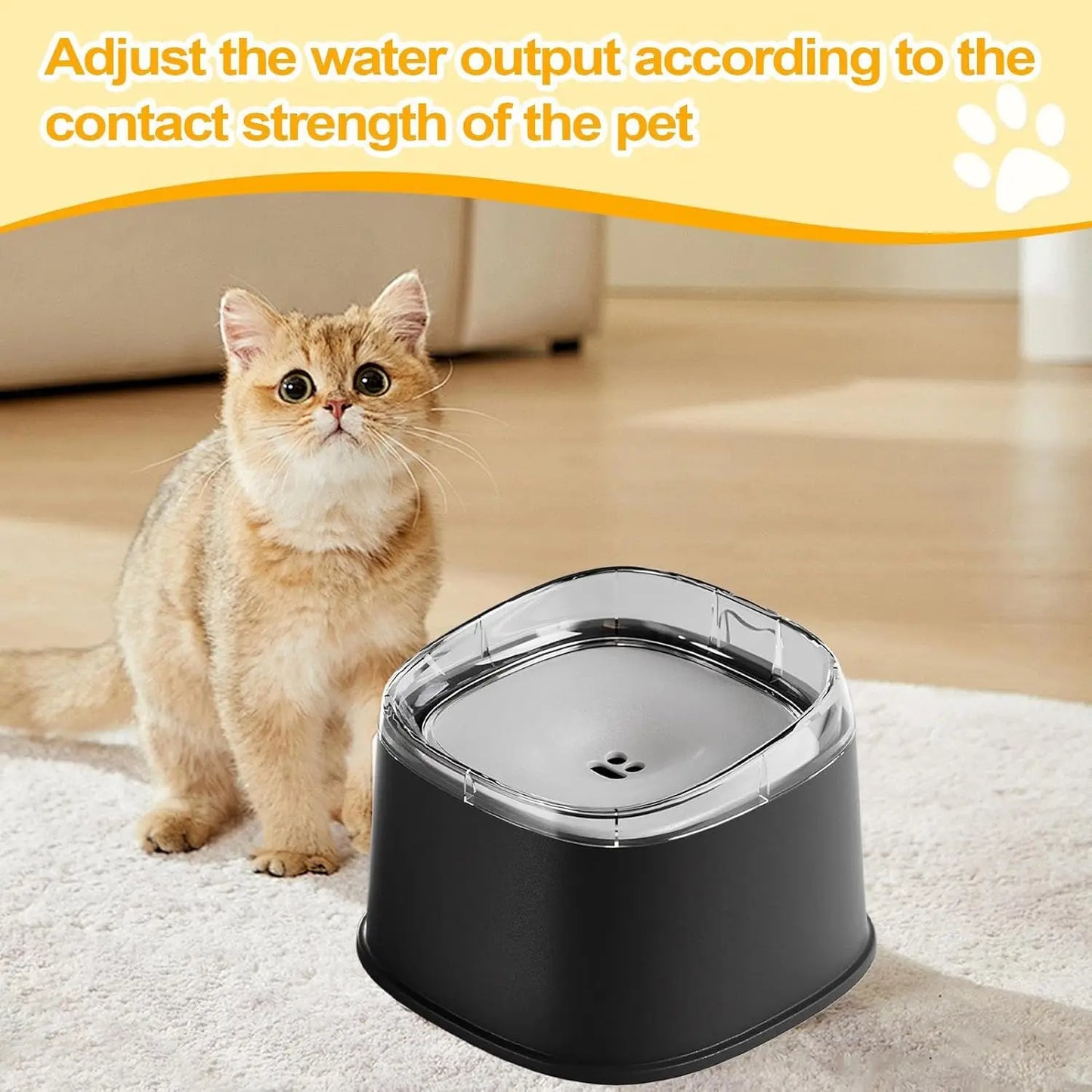2.2L Dog Drinking Water Bowl No Spill Floating Non-Wetting Mouth Cat Slow Anti-Overflow Water Feeding Dispenser Large Capacity