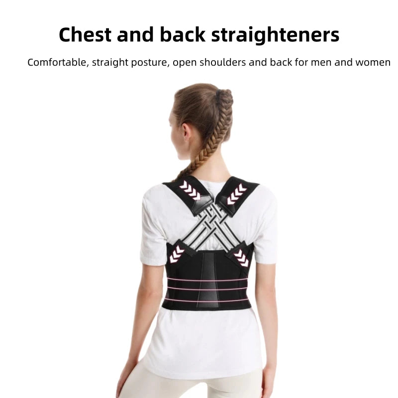 Posture Back Brace Adjustable Back Support Strap to Men and Women Prevent Spinal Distortion and Hunchback Suitable for Exercise