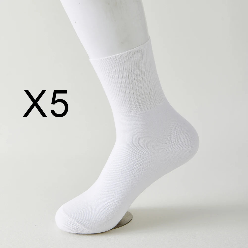 5 Pairs Diabetic Non Binding Socks For Women Pregnant woman elderly long socks Comfortable breathable black white socks women