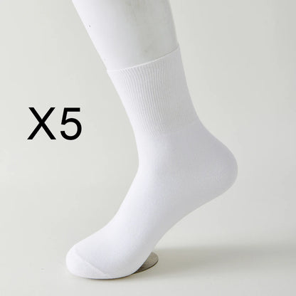5 Pairs Diabetic Non Binding Socks For Women Pregnant woman elderly long socks Comfortable breathable black white socks women