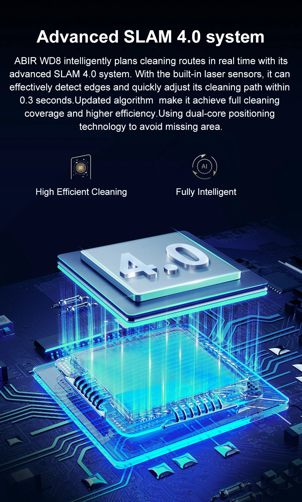 Robot Window cleaner ABIR WD8,Dual Water Spray,Smart Memory,High Vacuum Suction, Laser Sensor, Home Wall Glass Cleaning Robot
