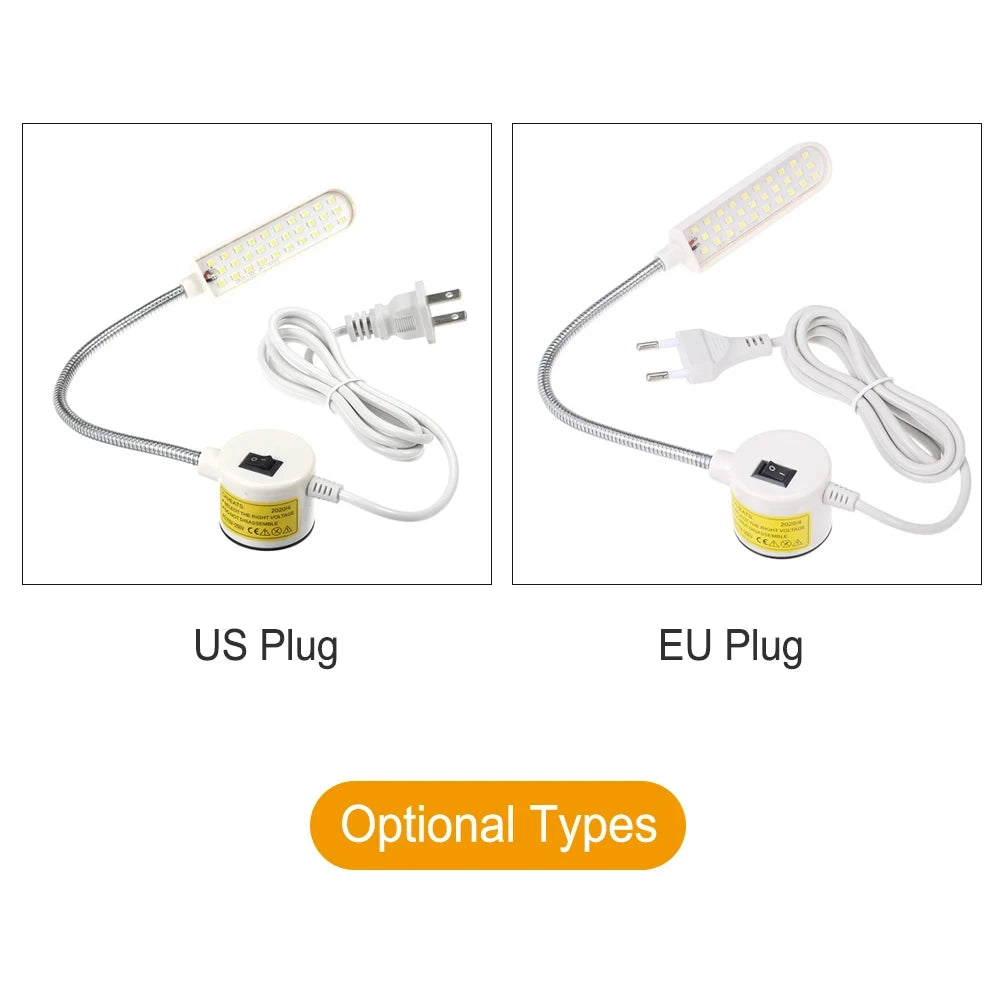 10/30LEDs Sewing Machine Light LED Portable Work Light,Flexible Gooseneck Lampe with Magnetic Base for Workbench Lathe